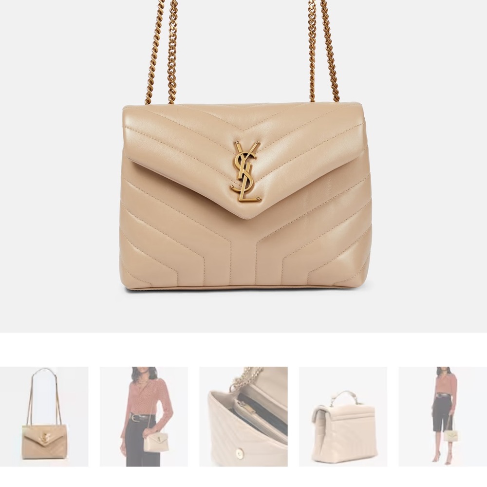 Authentic Saint Laurent Small LouLou Beige